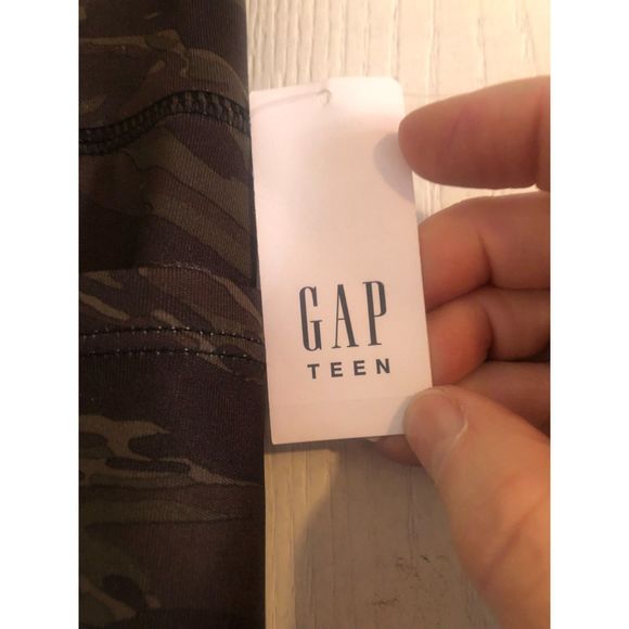 Gap Teen Girls Active Ankle Leggings Camo Green Side Pockets Size 14-16 NWT - Picture 3 of 7